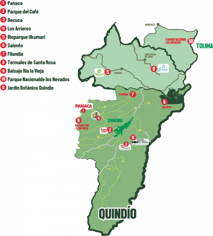 Carte région Quindio