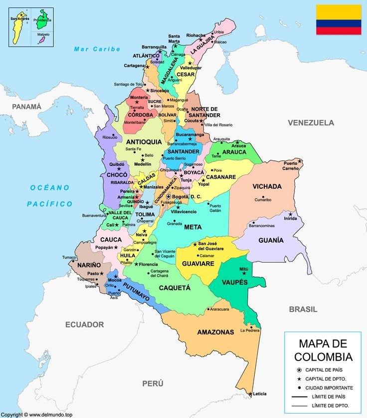 map de la Colombie