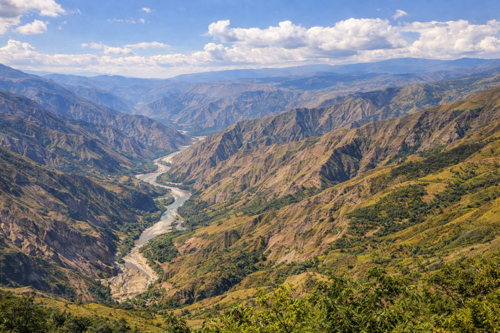 Vue spectaculaire du canyon de Chicamocha dans le Santander, l’un des plus grands canyons de Colombie
