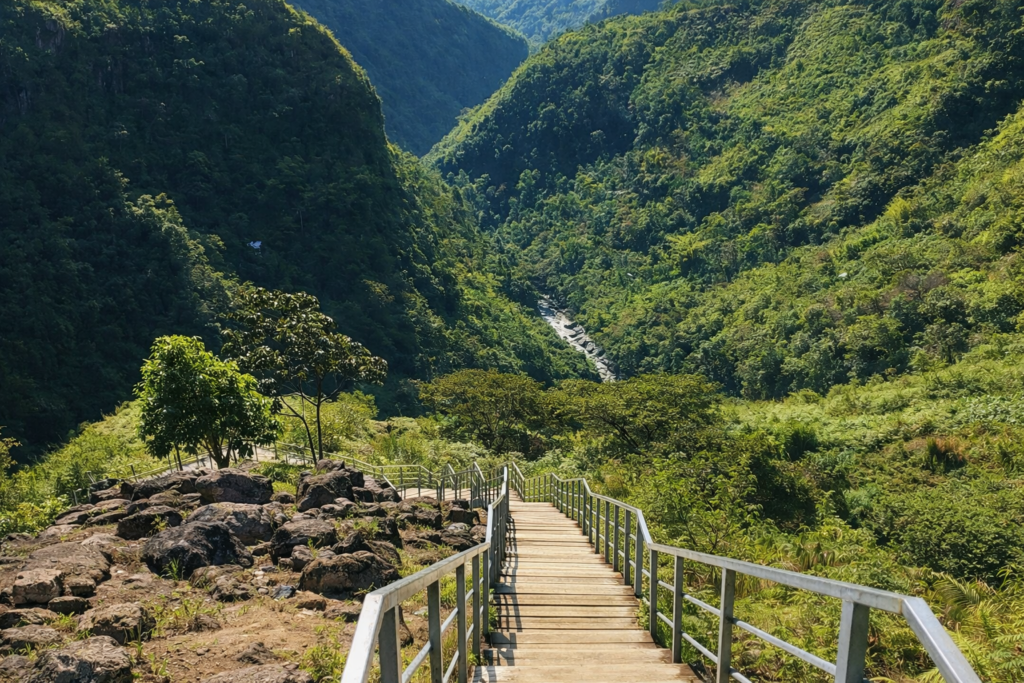 Vue sur le canyon et la nature depuis La Chaquira à San Agustín en Colombie