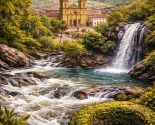 Illustration de San Gil en Colombie, capitale de l’aventure, entre rafting, nature et paysages du Santander