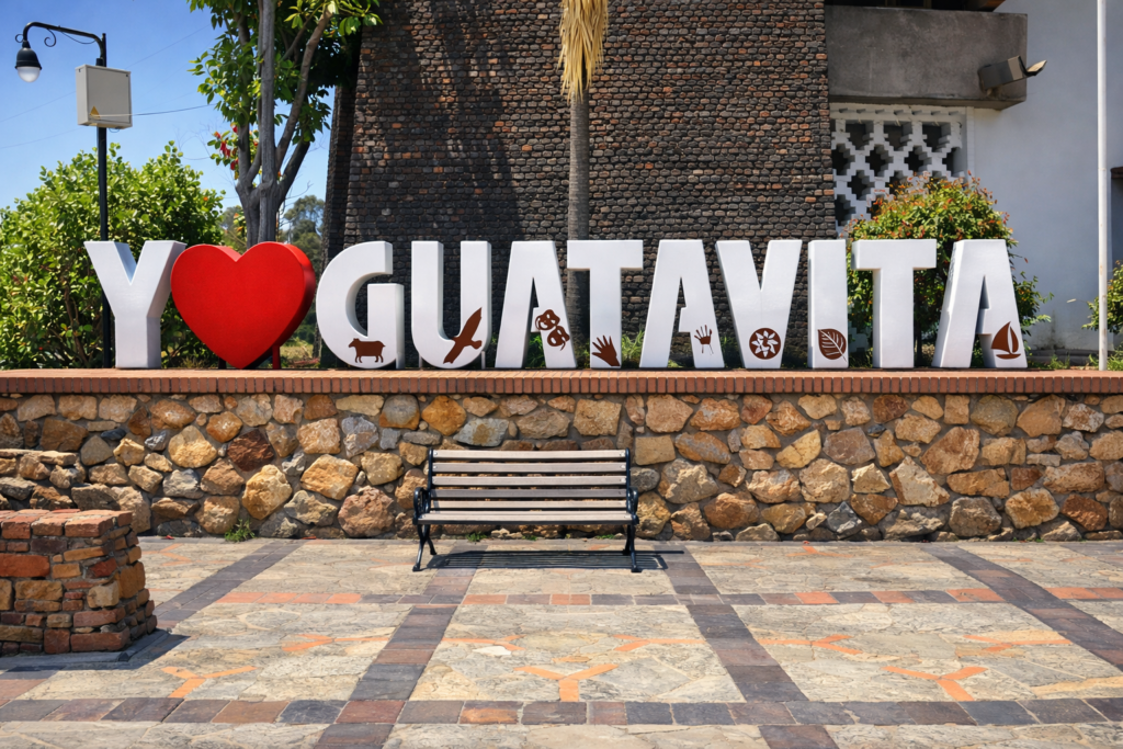 Panneau Yo Guatavita dans le village de Guatavita en Colombie près de la Laguna de Guatavita