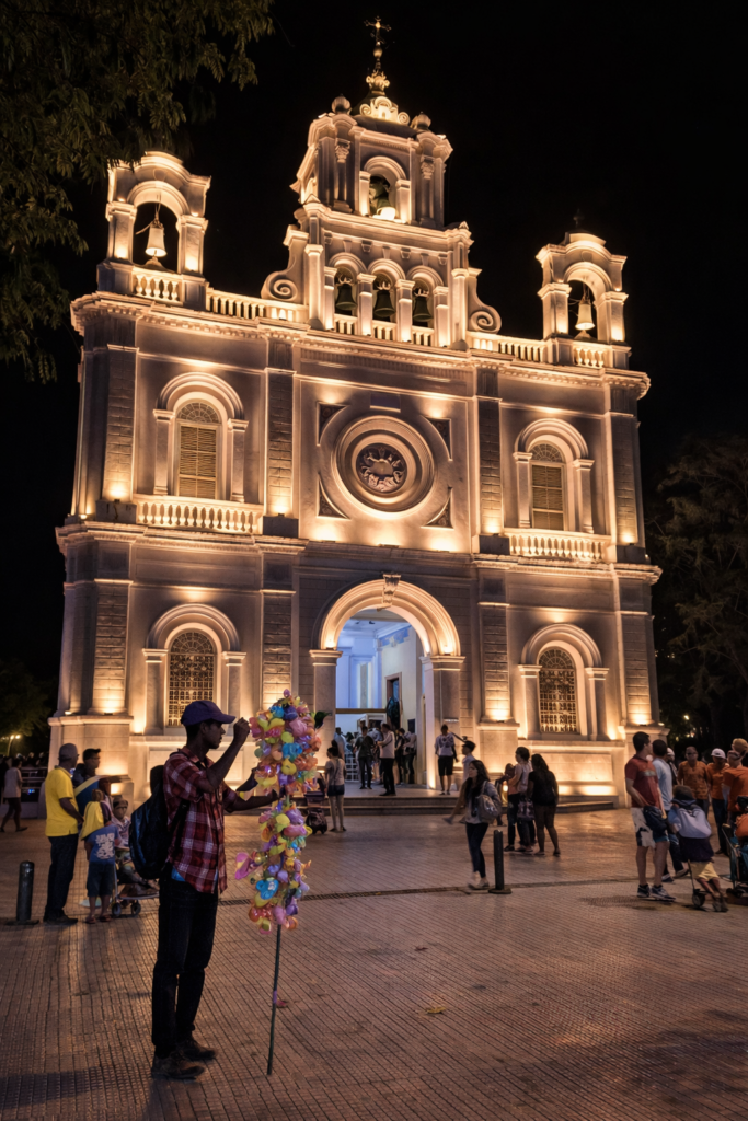 Monteria Colombie eglise illuminee centre ville nuit