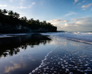plage sauvage du pacifique colombien avec jungle et sable noir pres de buenaventura