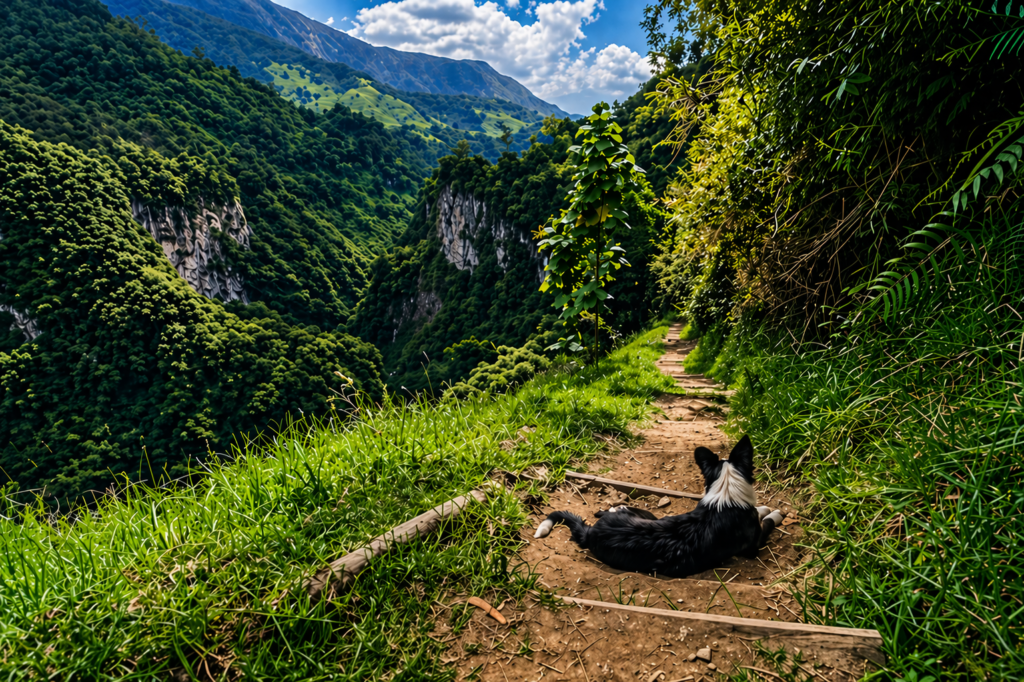 randonnee dans le canon del combeima en colombie sur un sentier en pleine nature