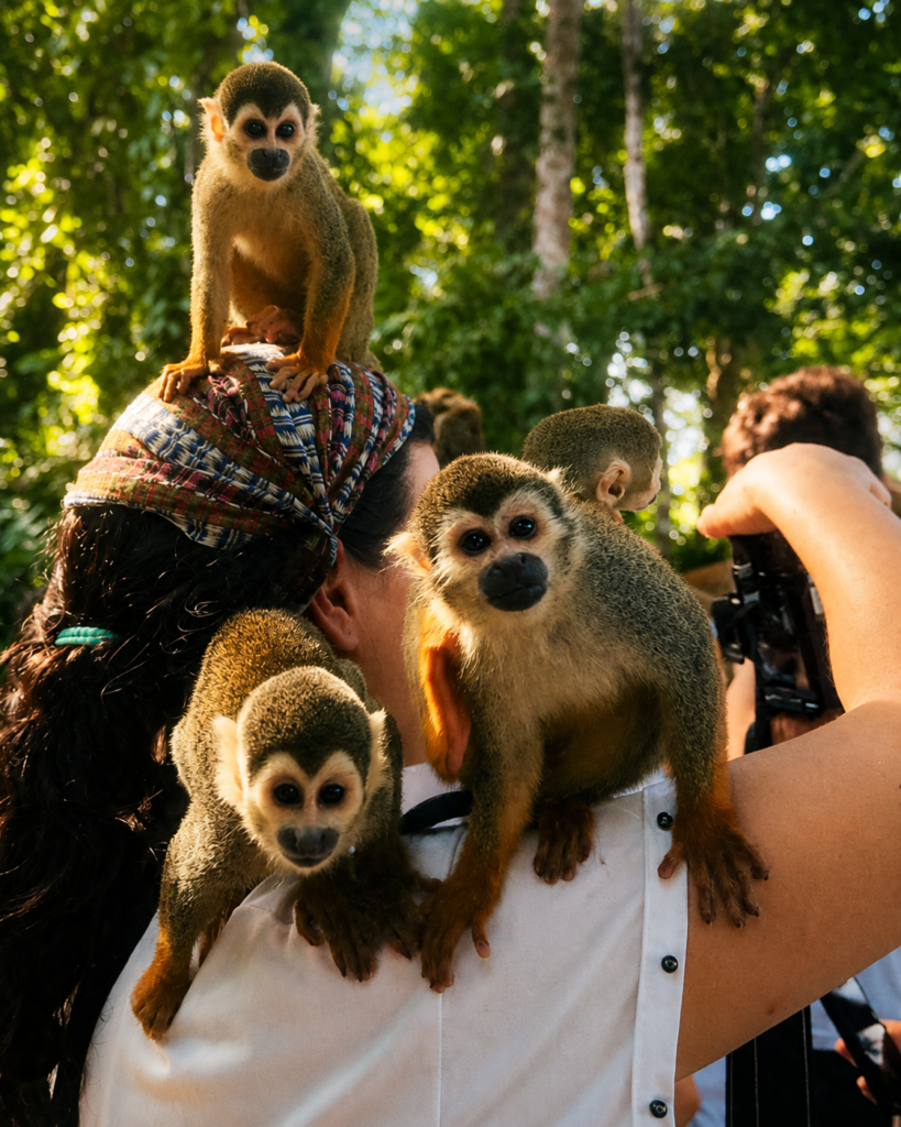 singes de l'isla de los micos près de leticia en Amazonie colombienne